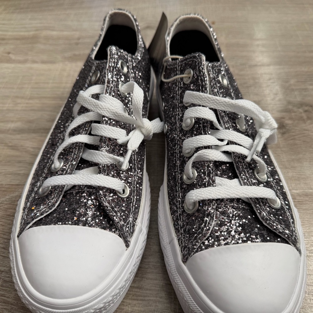 Converse Black Glitter Sneakers